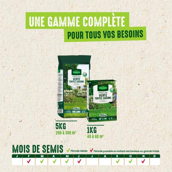 Vert toutes saisons - Pelouse verte toutes saisons - 5 kg - image